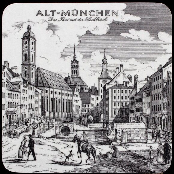 Vintage Alt-München Coasters By Schuberth Set Of 4 - Picture 5 of 8